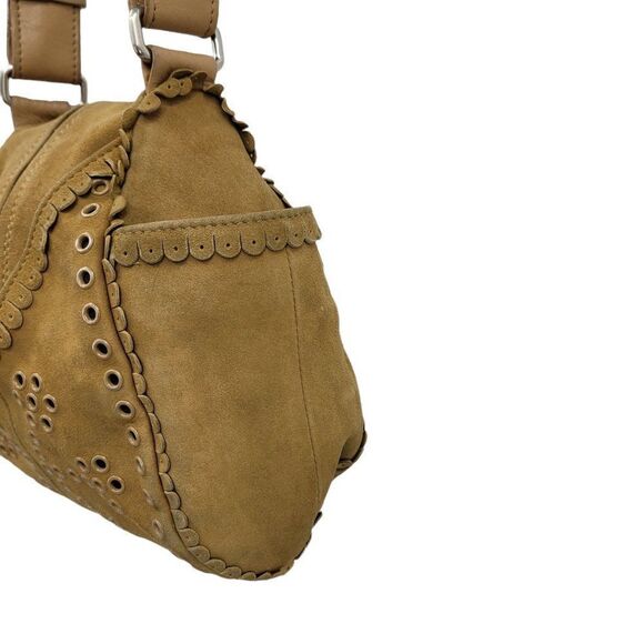 Vtg 90's Hogan Handbag Baguette Unique Rare Hippy Western Native Studded Tan - Picture 8 of 14